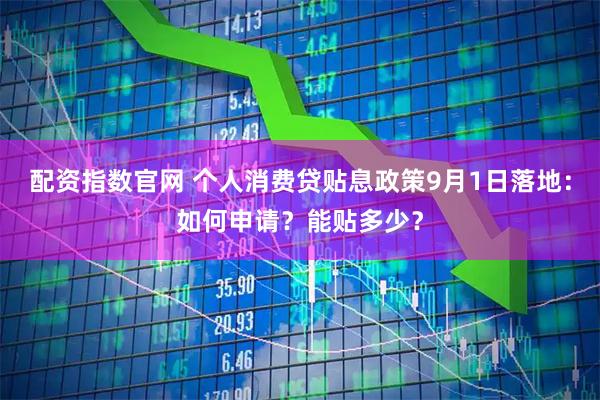 配资指数官网 个人消费贷贴息政策9月1日落地：如何申请？能贴多少？